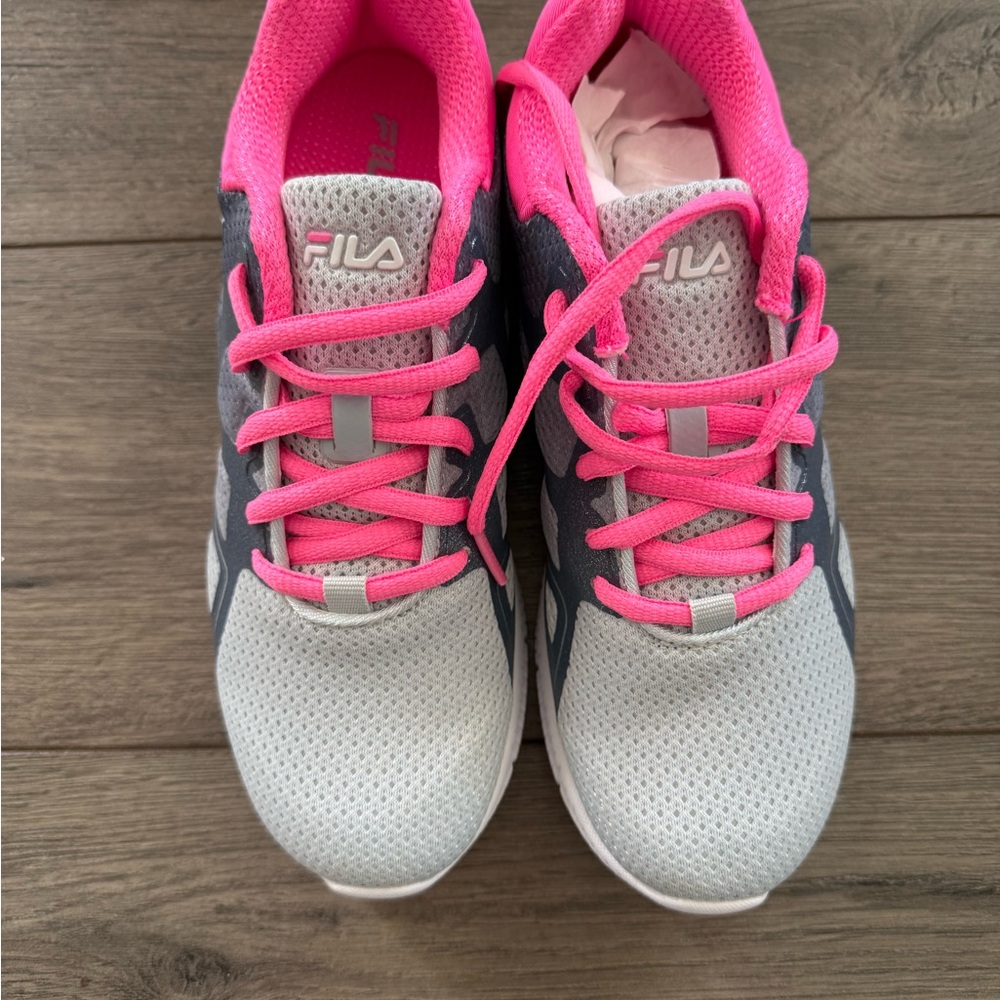 Fila Pink and Gray Sneakers with Breathable Mesh